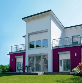 Hausfront mit Alulux Aluminium Rollladen